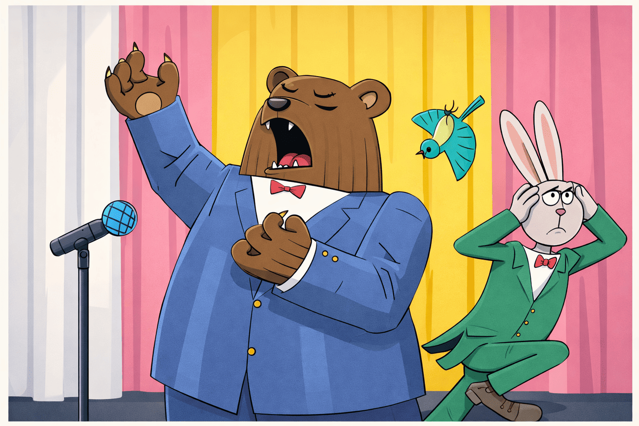 Иллюстрация глагола sing